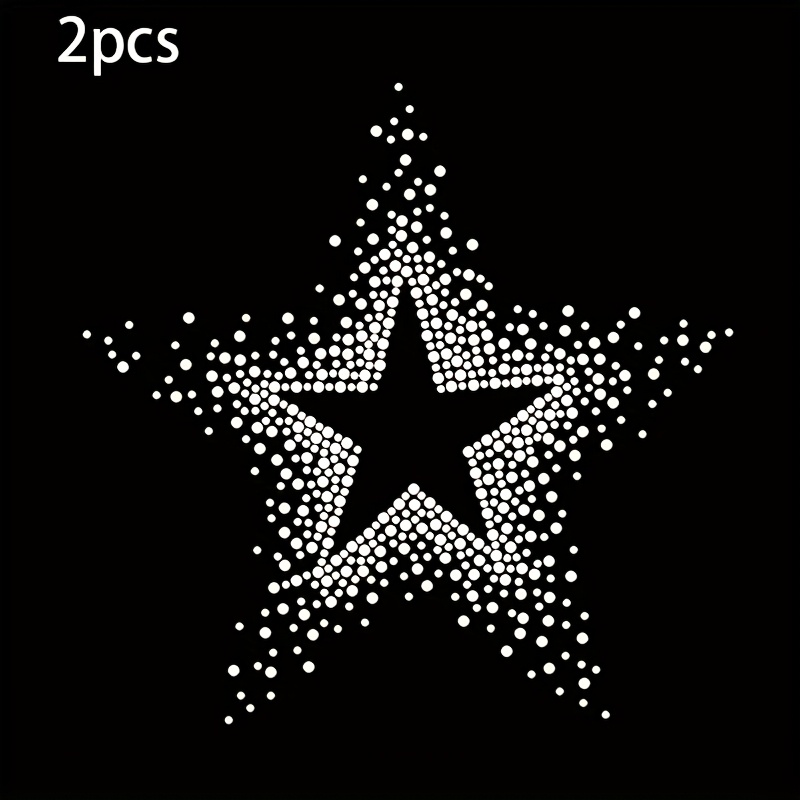 TEMU 2pcs/4pcs Star-shaped Rhinestone Patches, Suitable For Clothing, Coats, Skirts, Cushion Exquisite Lace Style Shiny Hot Stamping Patches,