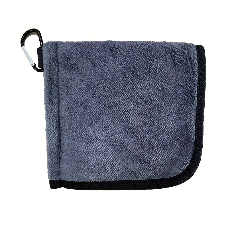 TEMU 1pc Serviette de golf - Chiffon de nettoyage en microfibre à séchage rapide avec mousqueton, 5.9"x5.9" Serviette de golf portable pour sable, ,