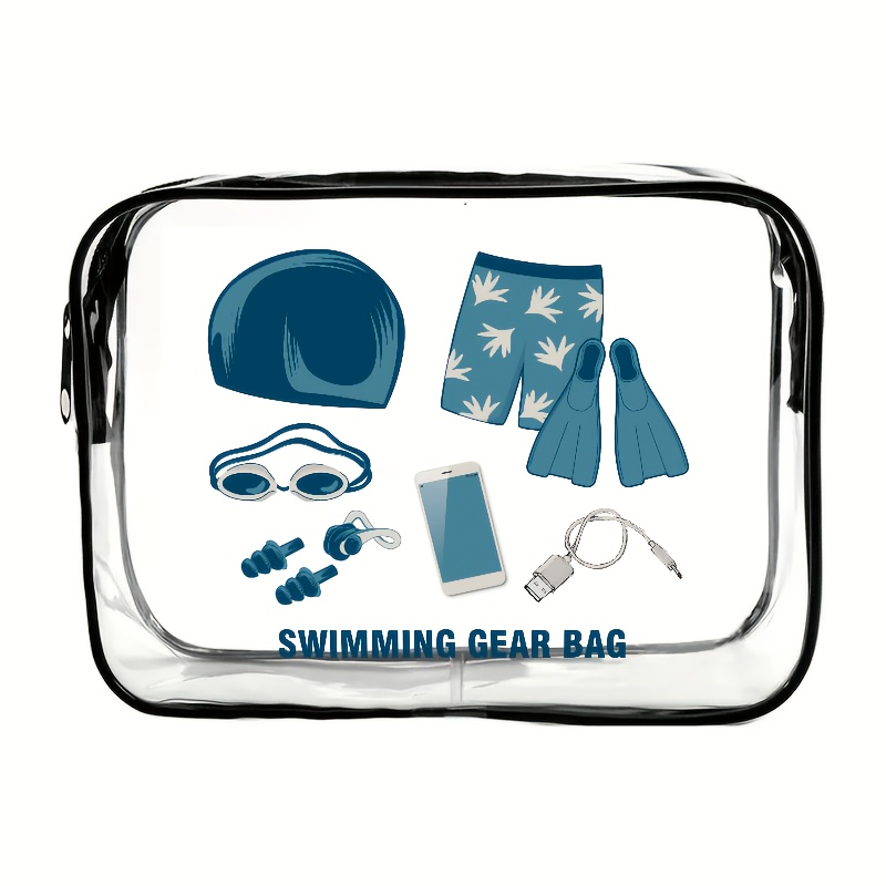 TEMU Una bolsa de almacenamiento diseñada con de accesorios de natación como gorros de natación y gafas de natación, organiza y el ropa de baño,