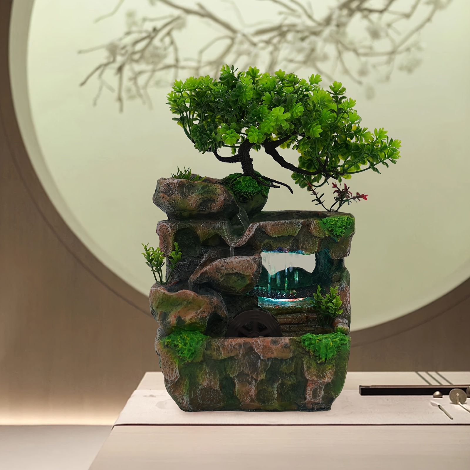 

Soothe : Mini Fountain Waterfall - Feng Shui Desktop Water For Indoor Zen Moments