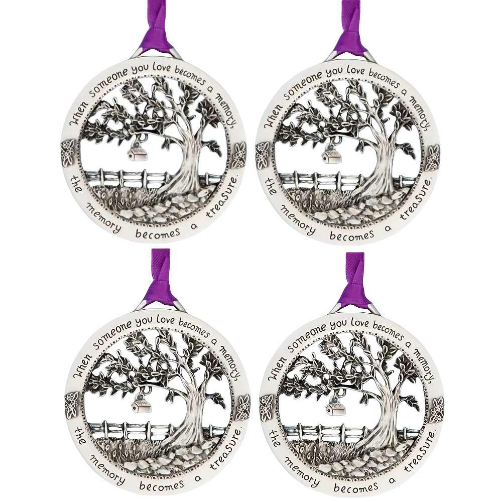 TEMU 4pcs Exquisite Tree Of Life Pendants, Christmas Ornament Art, Decorative Holiday Gifts, Unique Symbol Of And Connection