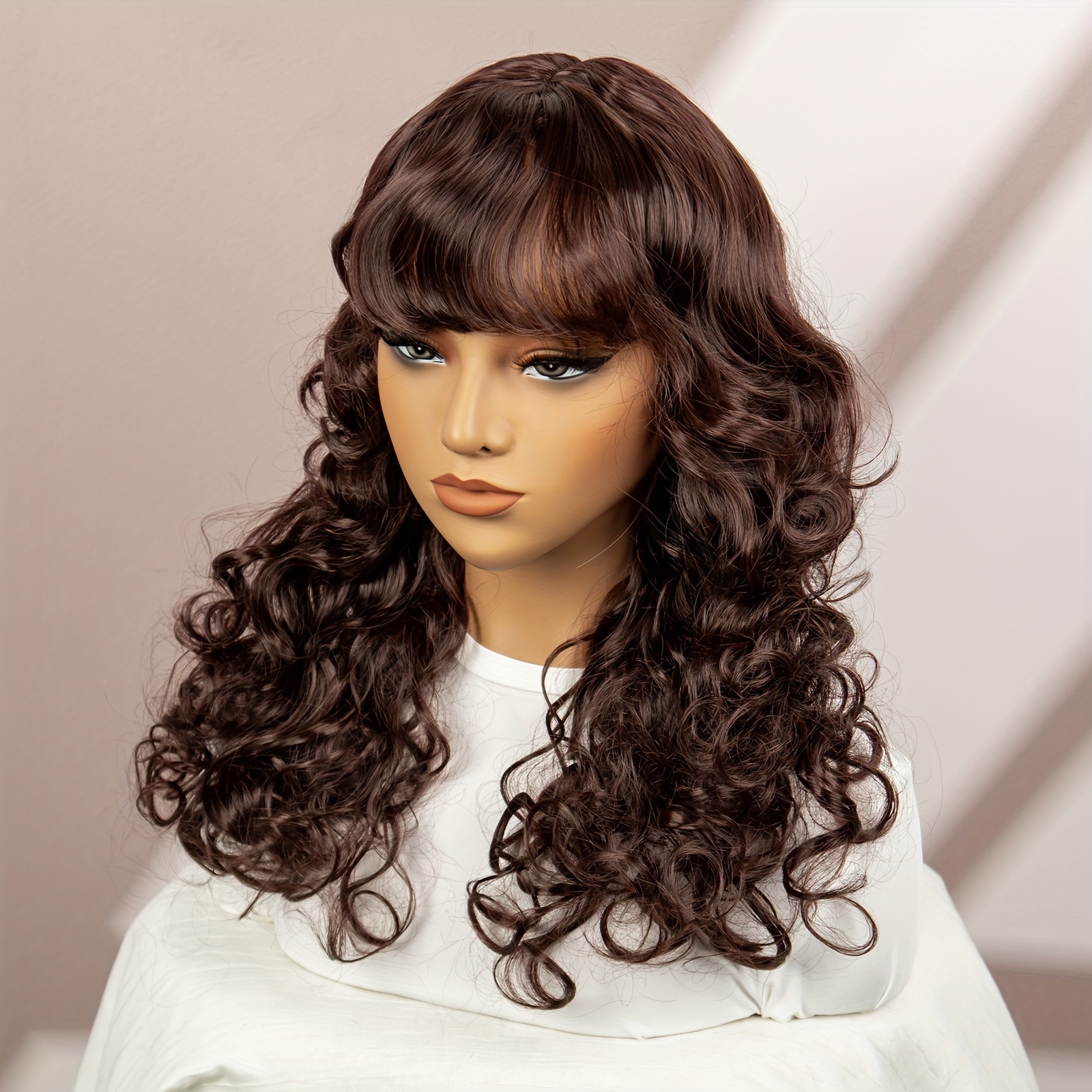 Long Dark Brown Hair Wigs Bangs Pirate Wig Costume Wigs Temu