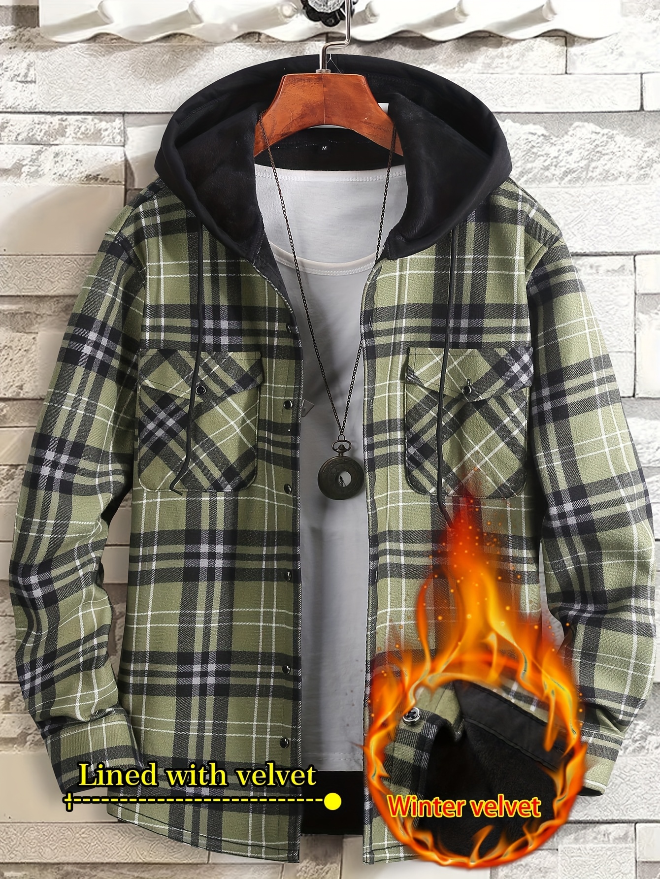 Karo Kapuzenjacke Steppjacke Herren Kariert Herren Winterjacke