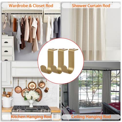 3pcs heavy duty curtain rod brackets metal support suitable for 5 8 to 1 inch rods alloy brackets suitable for living room and bedroom curtain rods in black silvery white and golden