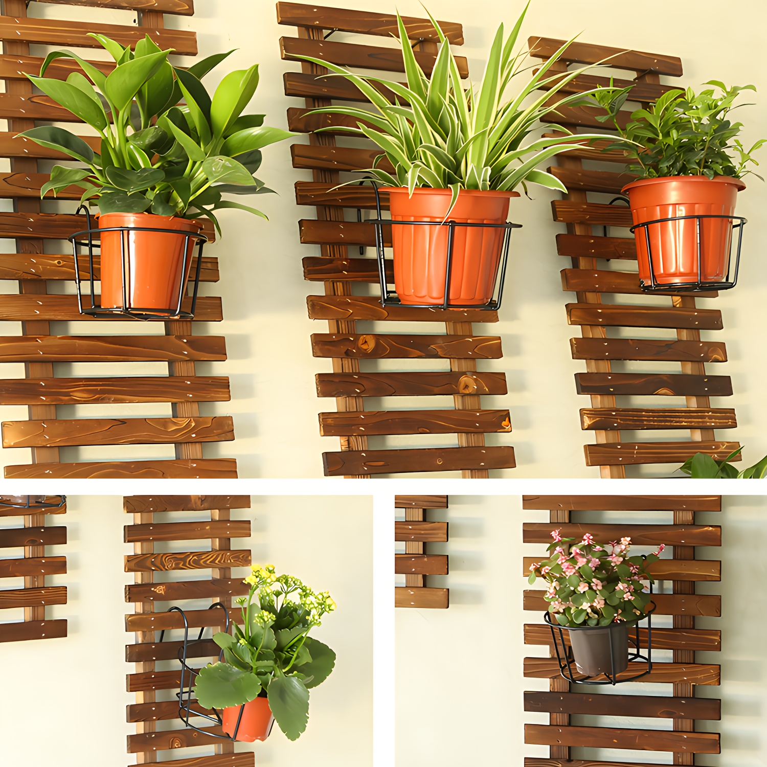indoor multi plant stand Modern Solid Wood Plant Stand + Pot