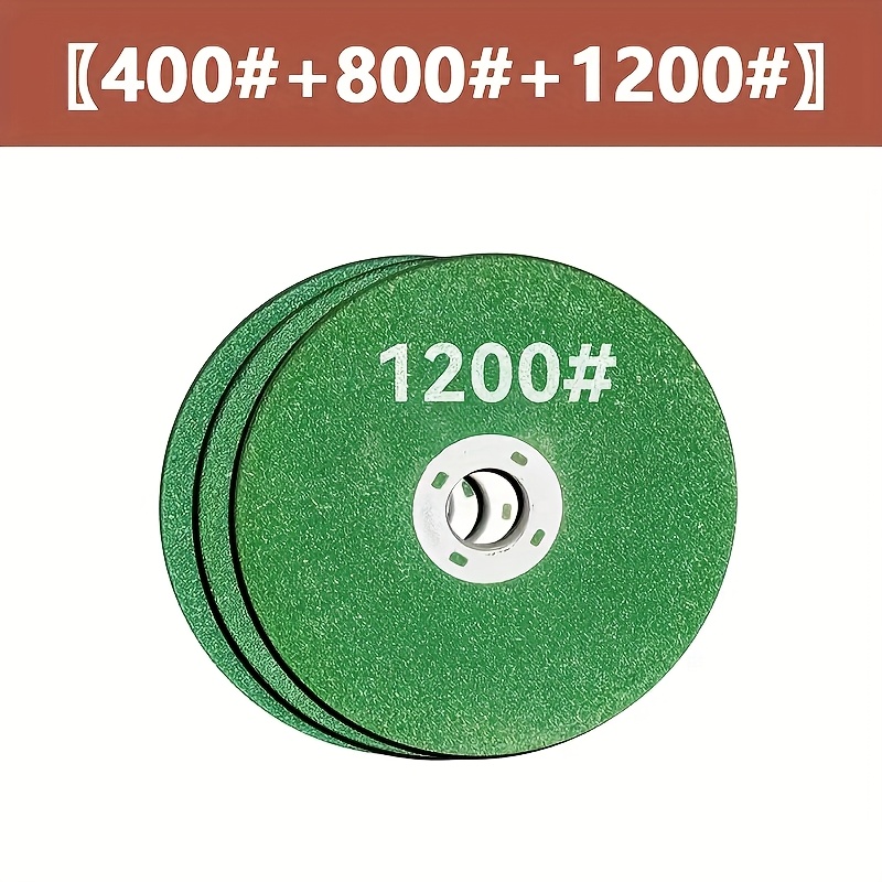 Image of 1 Set Of 3pcs Resin Grinding Wheels Angle, 100mm Sharpening Stone Grinding, Rust Removal, And Polishing Wheel Sharpening Kitchen Knives And Scissors 400 800 1200 Grit