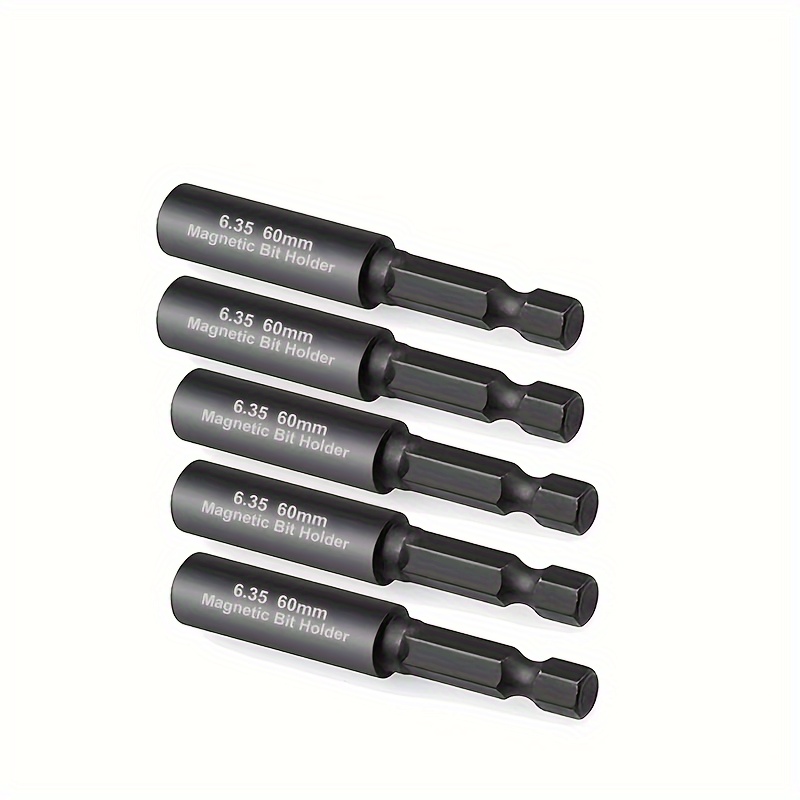 

Porte-embouts de Tournevis 5pcs 60mm avec Tige de 1/4 Pouce et Poignée d'Extension Magnétique pour Embouts à Fente, Phillips et Torx