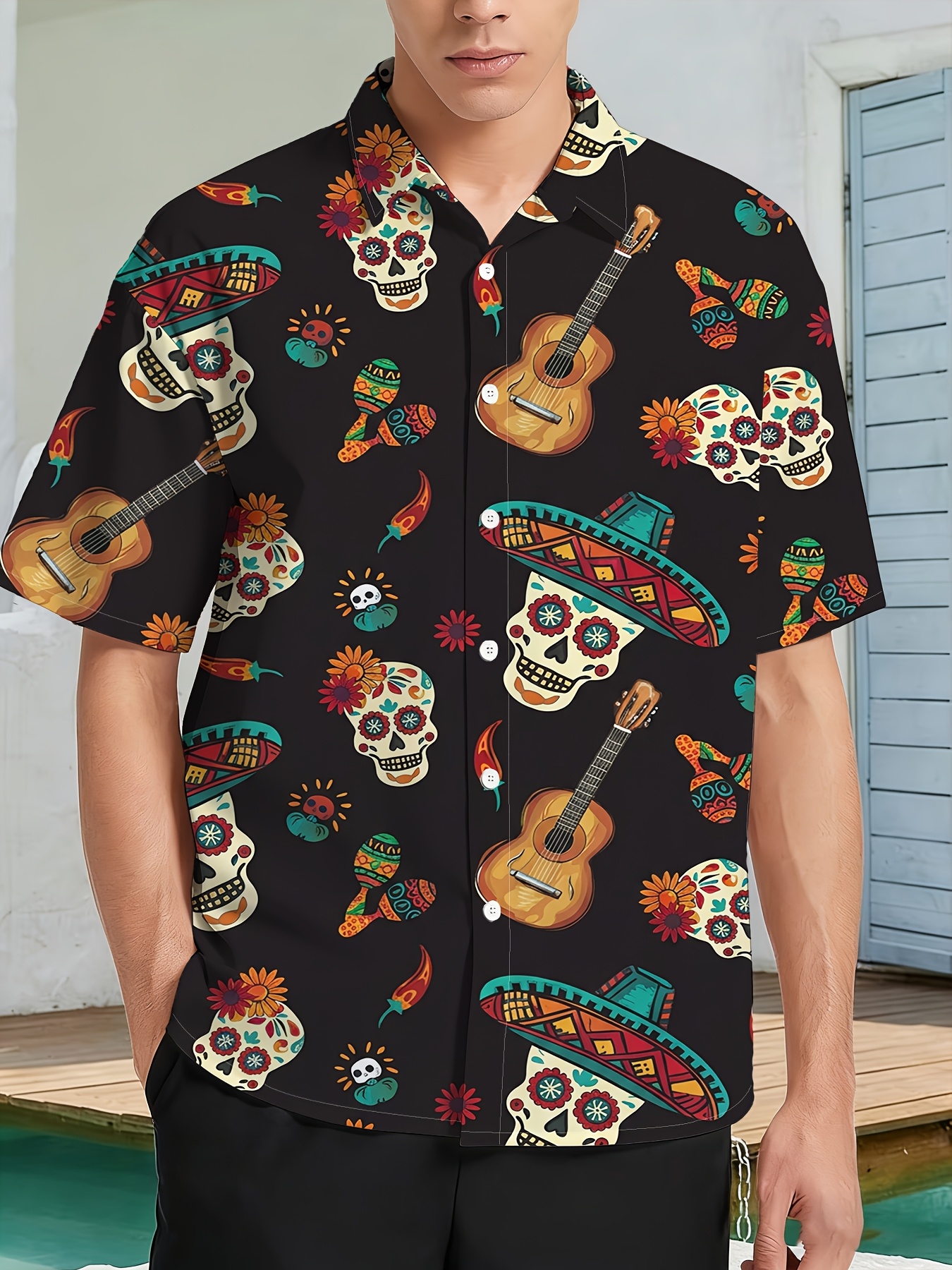 item picture mens fashion short sleeve shirt mexican style printed short sleeve shirt trendy new summer outfit casual daily shirt vacation beach shirt   for summer  