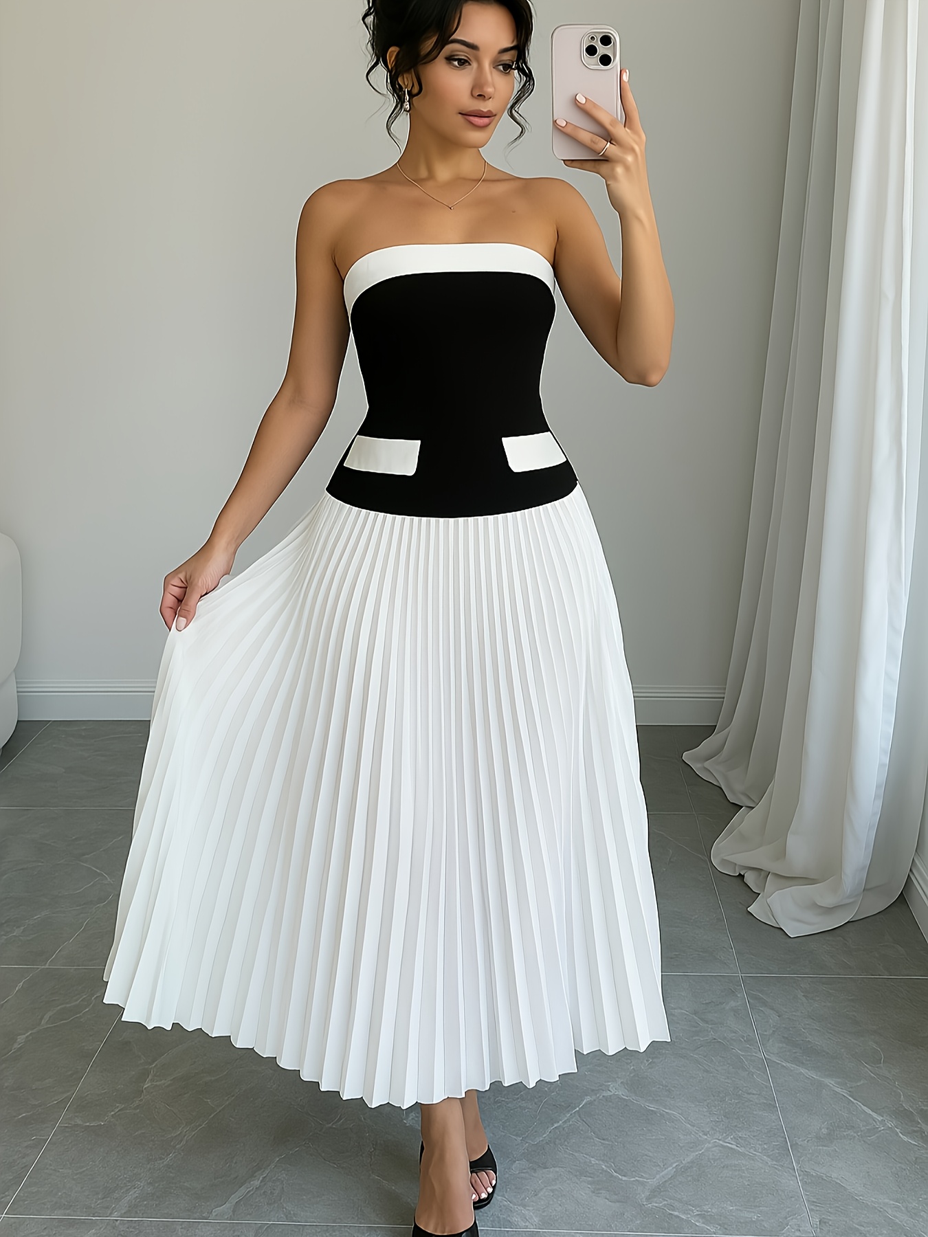 why white dress for graduation White Strapless A-line Knee-Length Homecoming Dress, Graduation Dress, MH590