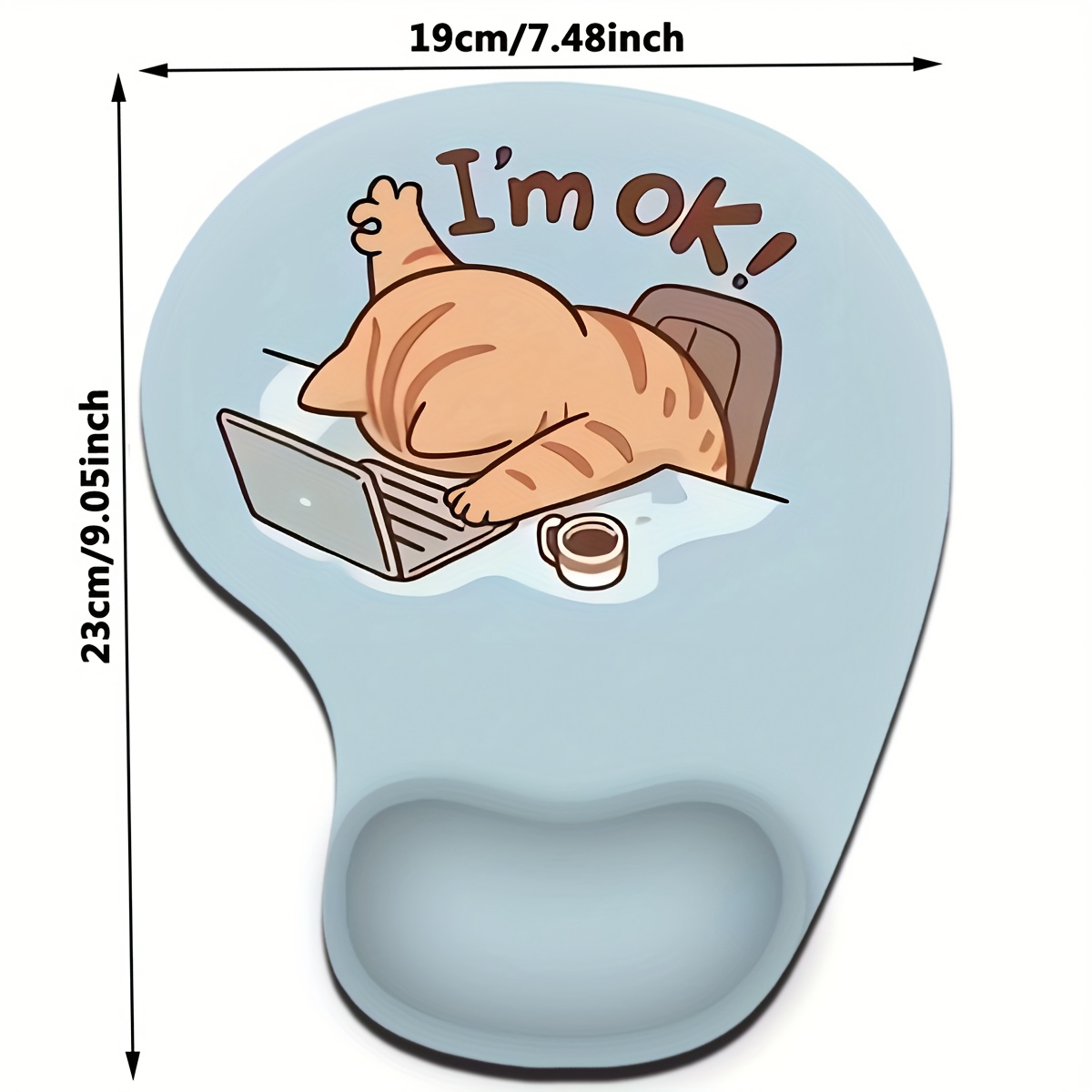 ergonomic mouse pad with wrist support comfortable non slip base mousepad for computer laptop office and home use featuring a smooth wrist rest and whimsical cartoon design mouse pads for desk details 0