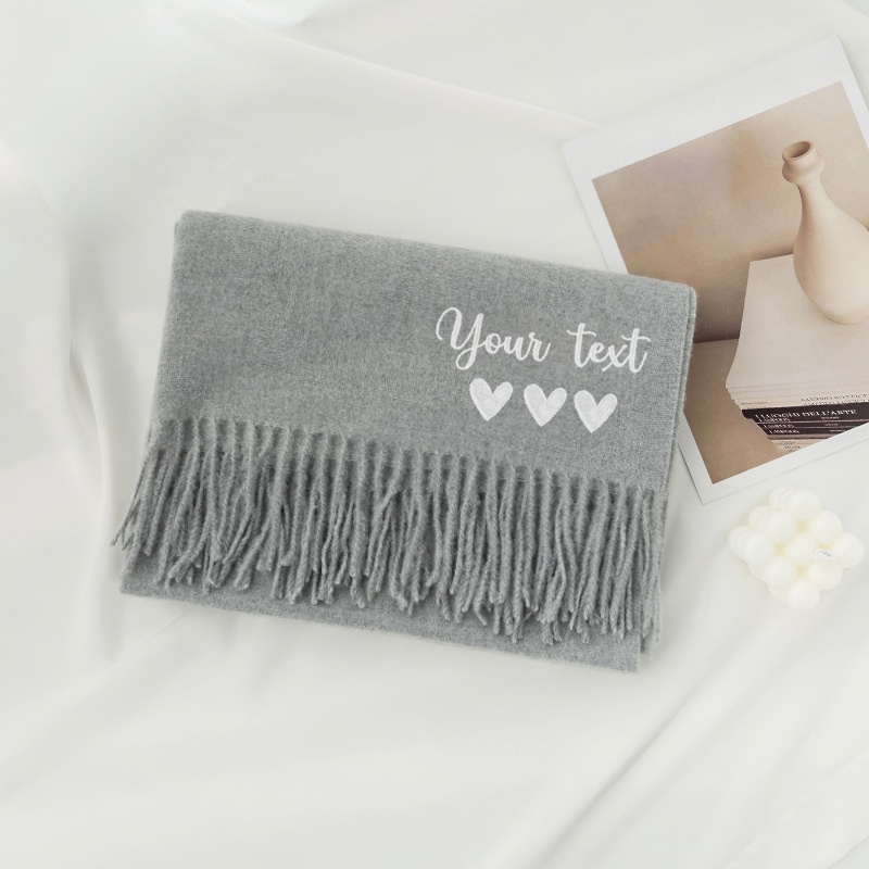 TEMU Écharpe personnalisée, Écharpe de luxe personnalisée, Cadeau de Noël, Cadeau d'anniversaire, Cadeau pour elle, Cadeau pour des mères, Cadeau de