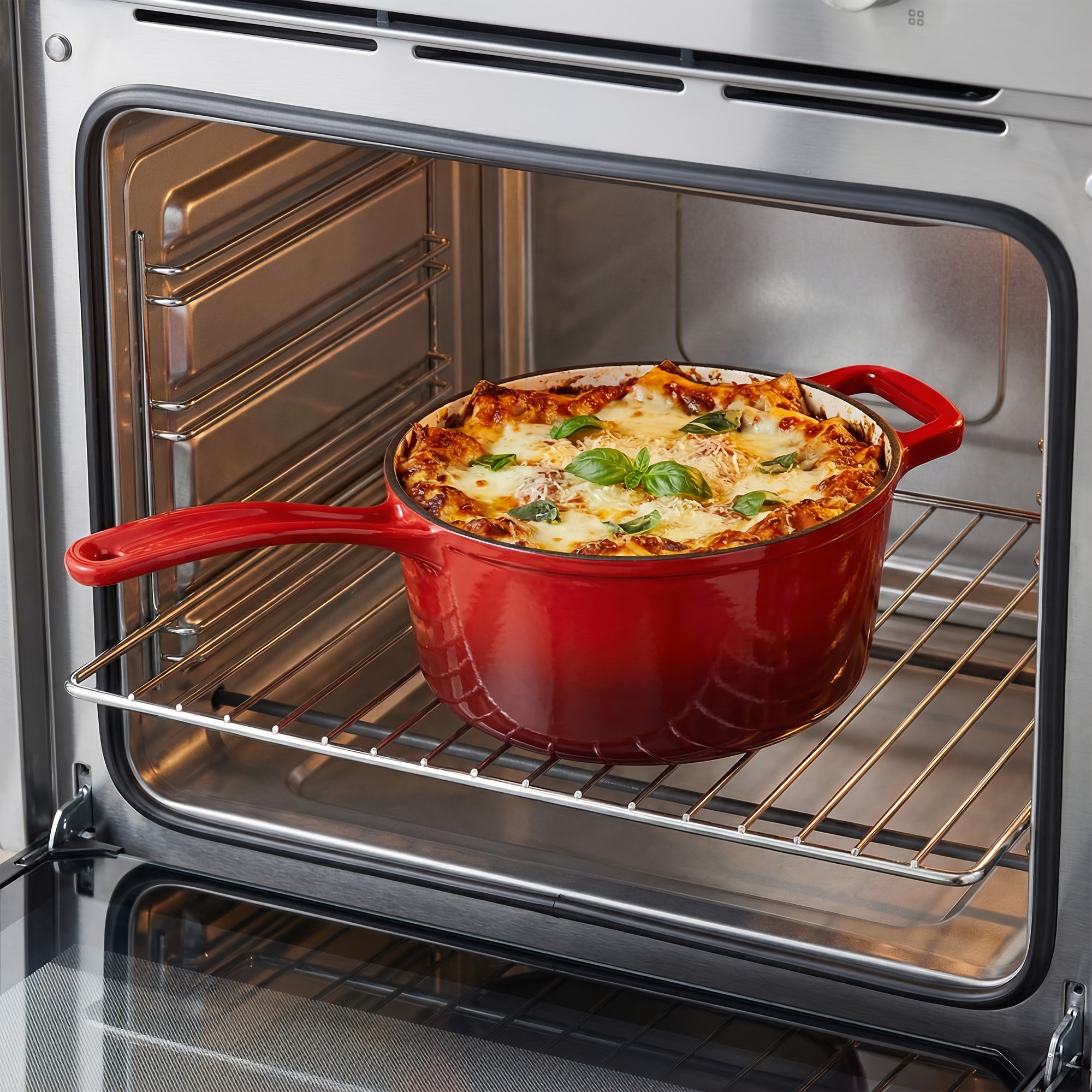 TEMU Cast Iron Dutch Oven Pot | Enameled Interior With Lid For Cooking, , Heavy-duty & Heating, Easy To Clean | Nalupatio Brand, Local Warehouse