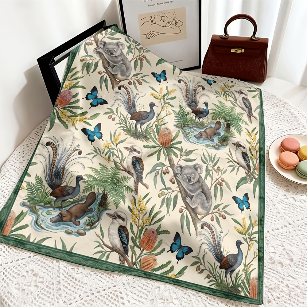 TEMU 1pc Australian Koala, , Platypus Natural Scenery Scarf/headscarf & Bag Accessory For Women | Suitable For Strapless Tops, Versatile Fashion