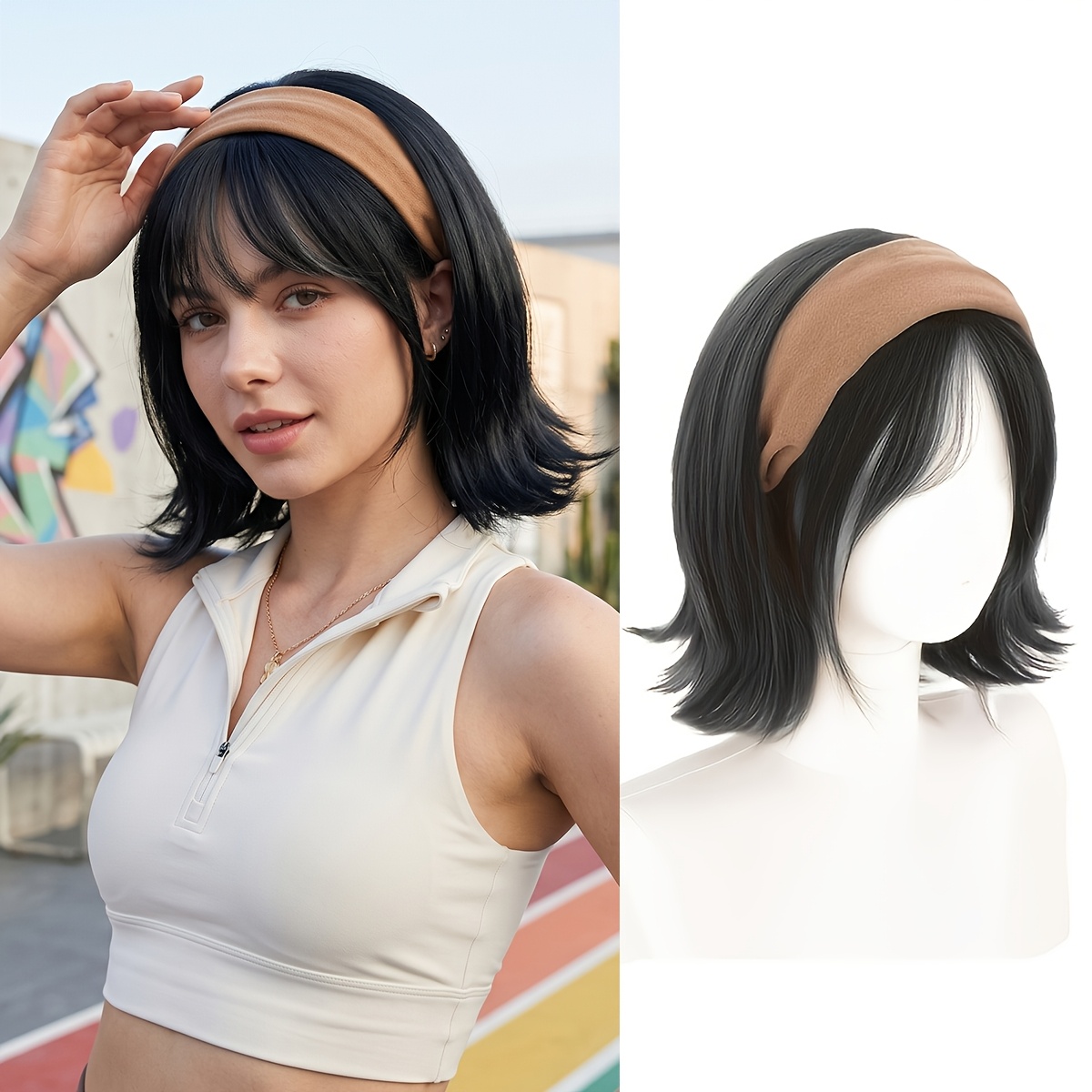 Image of Women's Detachable Headband Wig Suitable For - Volume Boosting Hairpiece With Soft Outward- Wig, Multiple Colors , Daily Wear & For Thinning Hair, Application For Parties/
