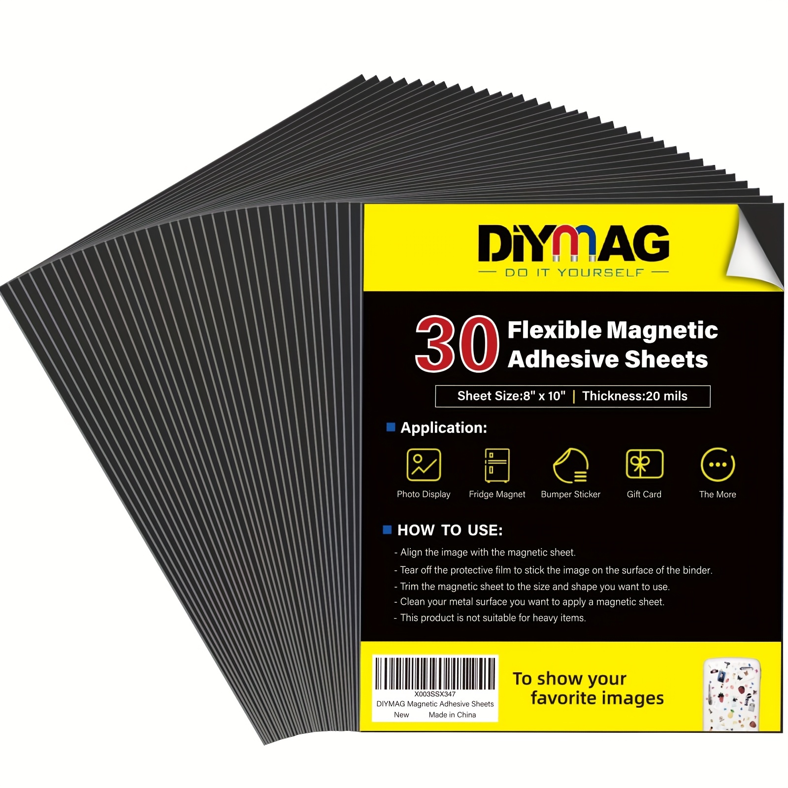 TEMU 30 Pack Magnetic Adhesive Sheets, 8x10 Inch Flexible Magnet Sheets For Photos And Die Storage Easy To Cut