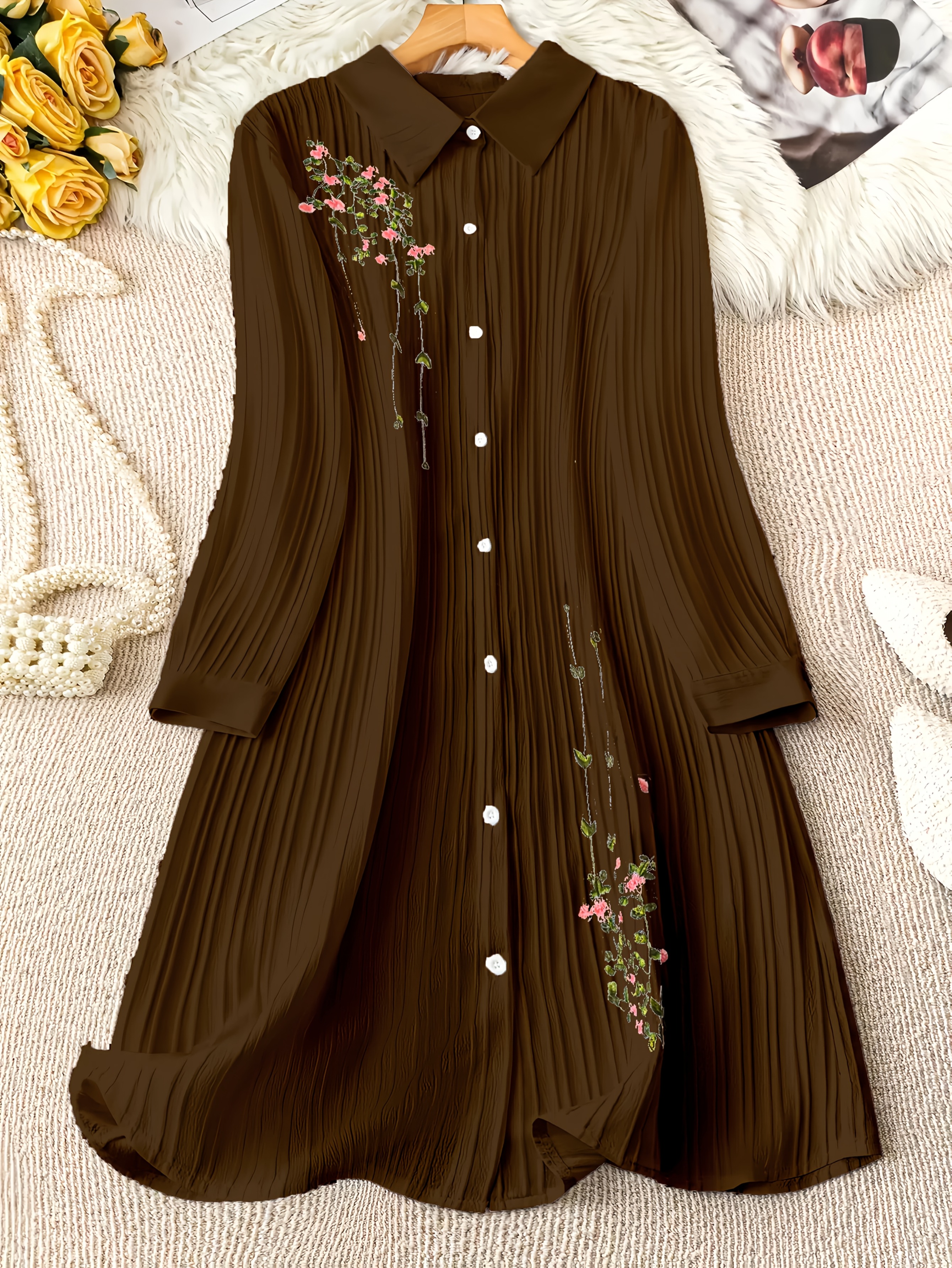 green emerald velvet dress Allegra K Women's Shirt Dress Long Sleeve Collared Floral Embroidered  Casual Mini Dresses X-Small Beige at Amazon Women's Clothing store