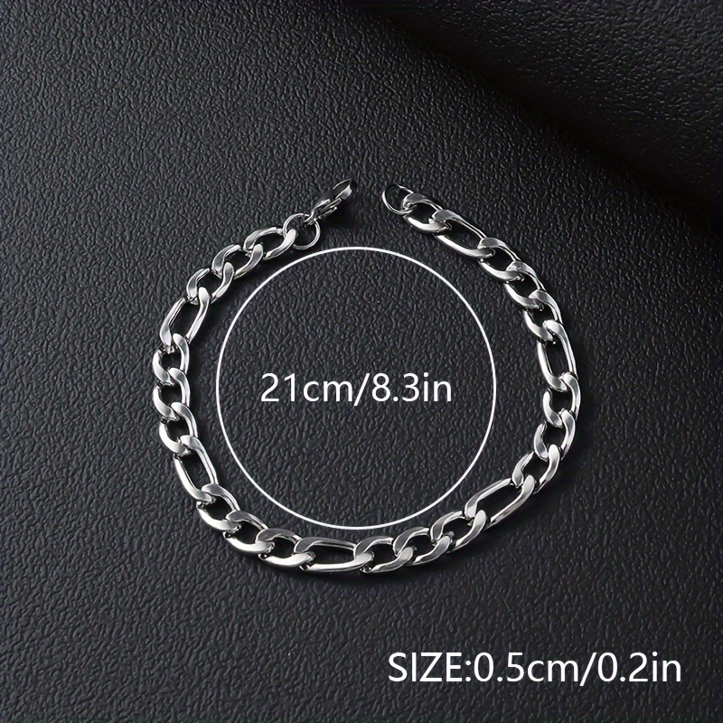 Pulseras Cubanas de Acero Inoxidable, 12 pzas Pulseras Cubanas de Acero Inoxidable Estilo Hip Hop, Perfectas para Uso Diario y Regalos