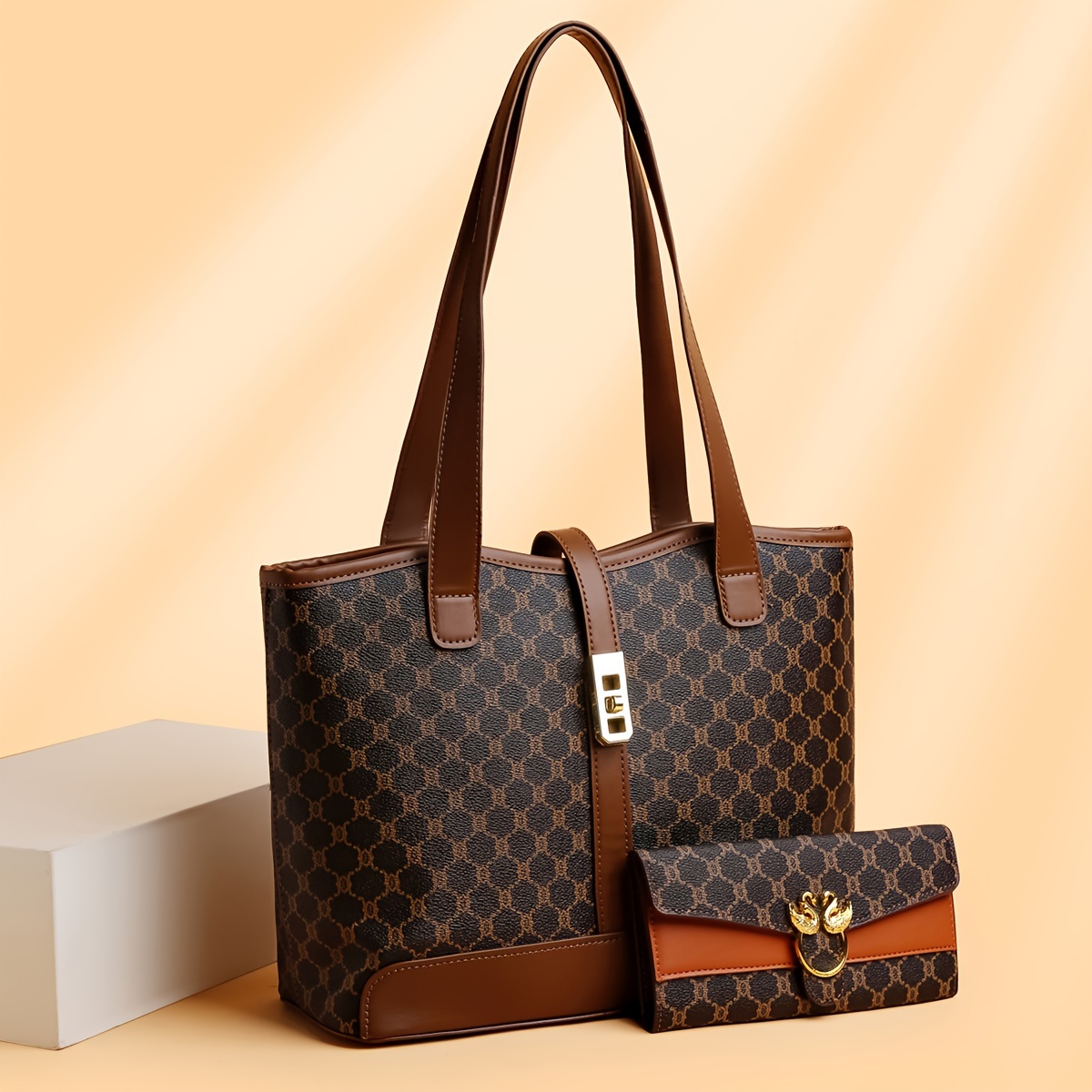 

Pattern Tote Bag Set And - , , Polyester Lined, And