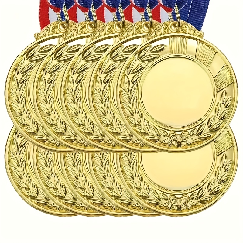 E-shop 10 Goldene Blanko-Medaillen mit Lanyards – Speziell für Sport Outdoor-Aktivitäten entworfen, geeignet für verschiedene