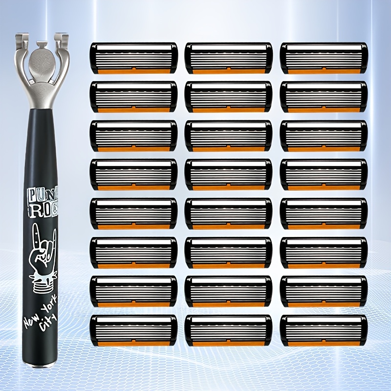 TEMU 6-layer Manual Razor & Shaver Set Suitable For Face, Body Hair Removal - Stainless , Reusable Safety Razor With Suitable For Facial, Armpit, Leg