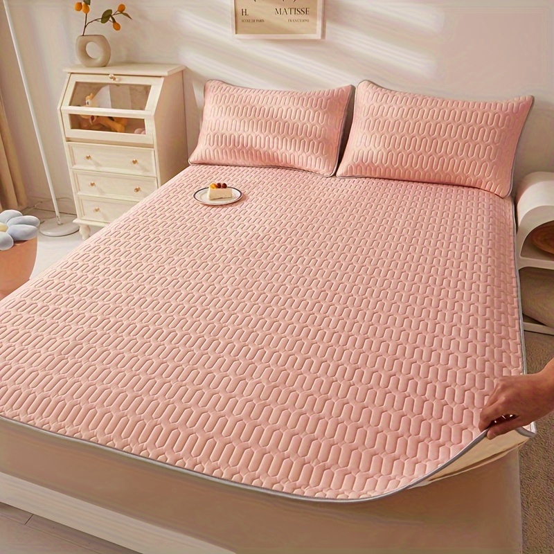 3pcs   cool latex mat latex mat 1 pillowcase 2 no core breathable soft solid color mattress set bedroom dormitory hotel bedding set details 6