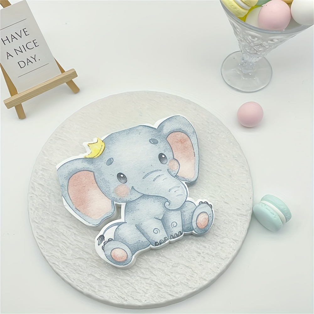 Image of 20pcs Cartoon Elephant Shaped Paper Napkins, 2-ply Decorative Party Napkins For Birthday Celebrations, Restaurant & Supplies, Natural Wood , Decor | Party Decor | Durable Paper Napkins, Elephant Decor