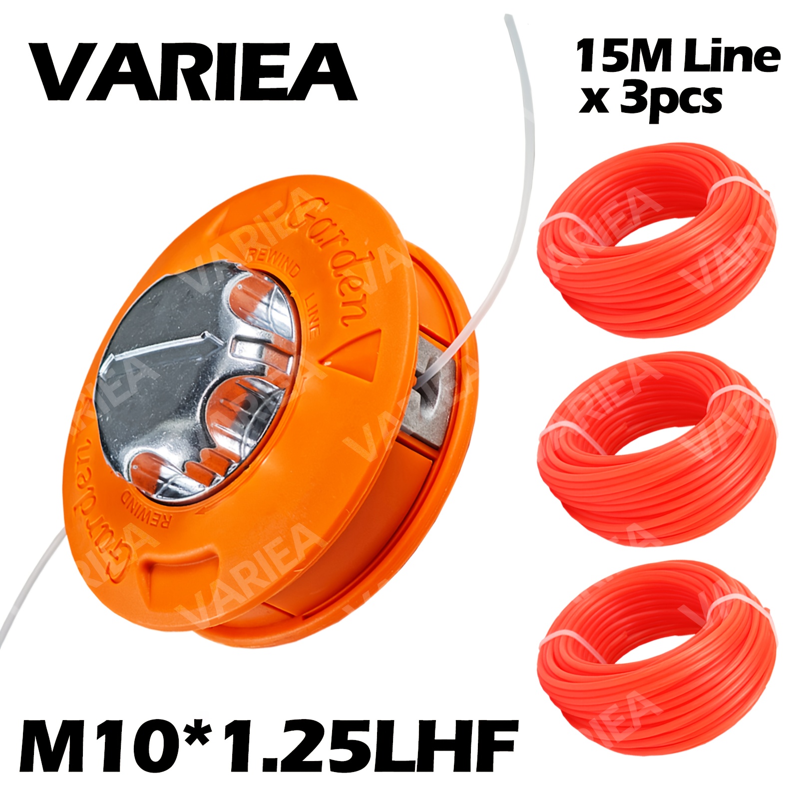 Variea-m10*1.25 Premium Automatic Grass Aluminum Trimmer Head - Efficient Cutting, Durable, And - For Garden Machinery, Gasoline Brush Cutter, Lawn Care, And Yard Maintenance