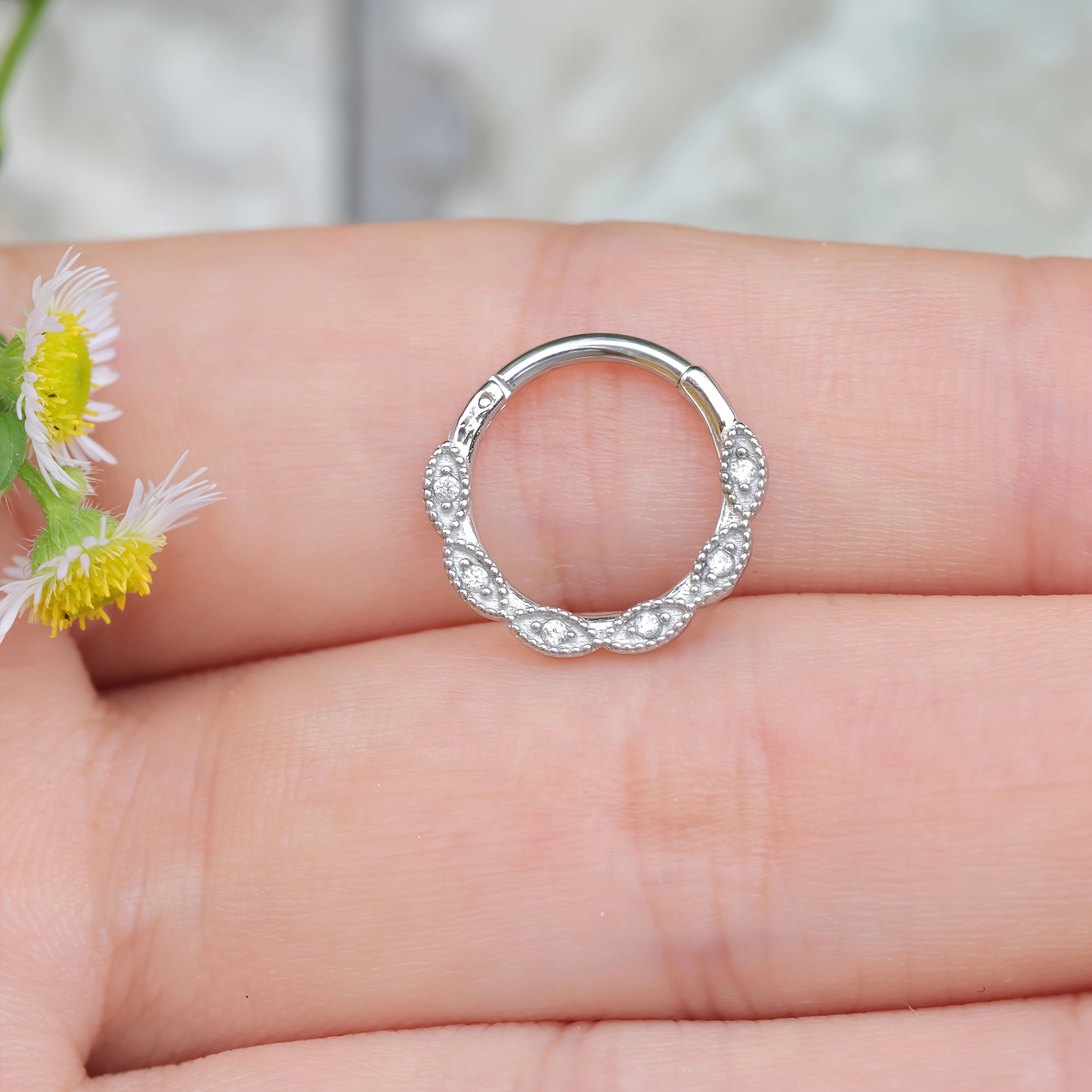 4PCS Stainless Steel Septum Rings - 16G 10MM Clicker Hoops For Nose And Ear Piercings