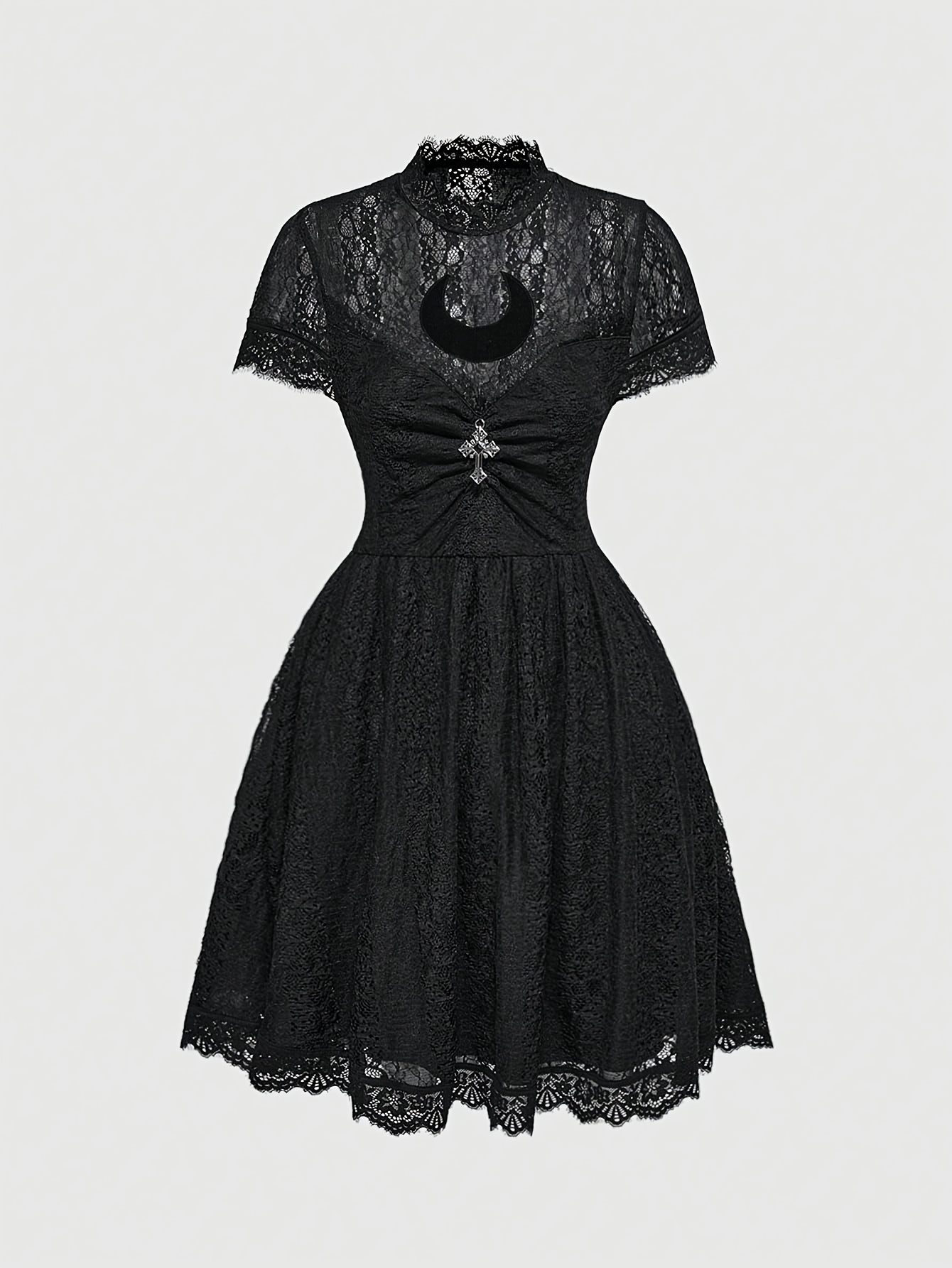 chinese dress ladies High Quality High Quality Stand Collar Long Sleeve High Waist Cut Out Vintage Dress White / S main image 0