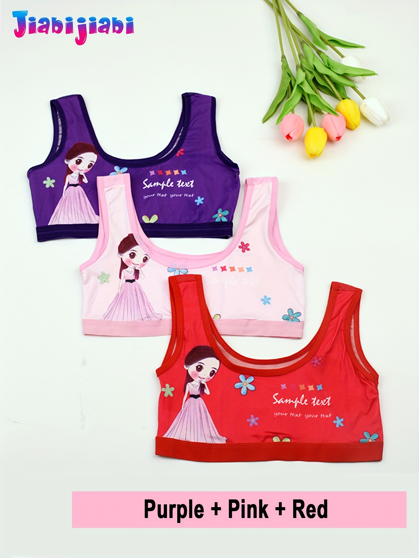 young girl bra corselets student underwear bow small vest cropped top  children's bra training bras for girls