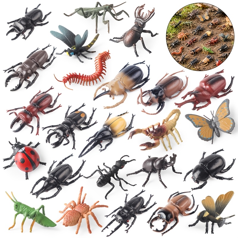 24pcs mini insect toy set realistic insect toys for kids insect themed party decorations classroom rewards and halloween decorations
