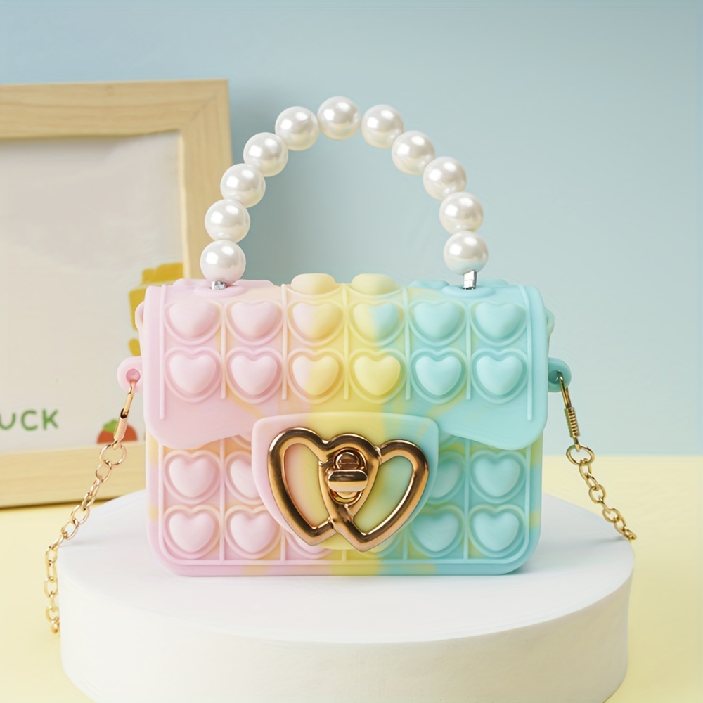 Jelly Purse Quilted Rainbow Silicone Shoulder Bag *' Silicone