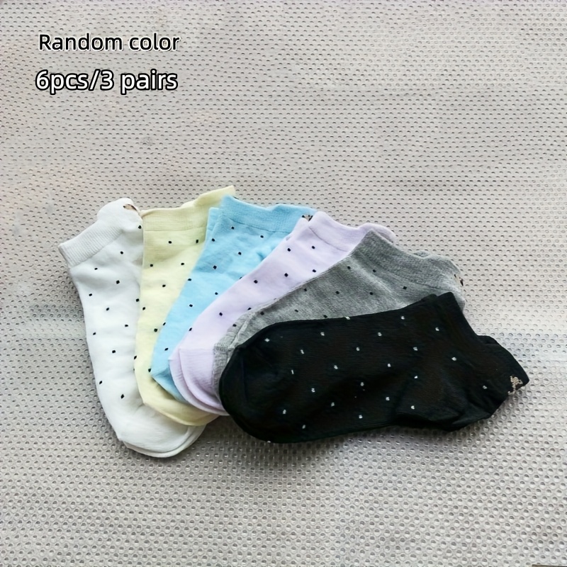 Image of 6pcs/3 Pairs Cute Dachshund Pattern Breathable And Comfortable Ankle Socks With Ear Design, Random Colors, Suitable For Casual Outdoor Wear, Versatile Style