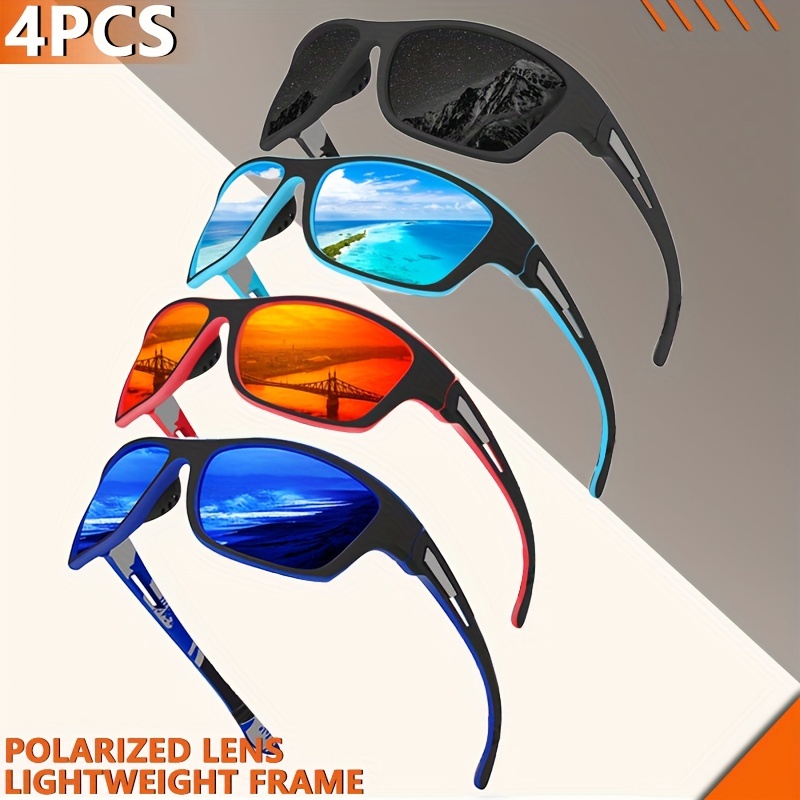 

Kuguaok 4-piece Men's Polarized Sports Fashion Glasses - Uv Protection, Anti-glare For Driving, Cycling & Fishing