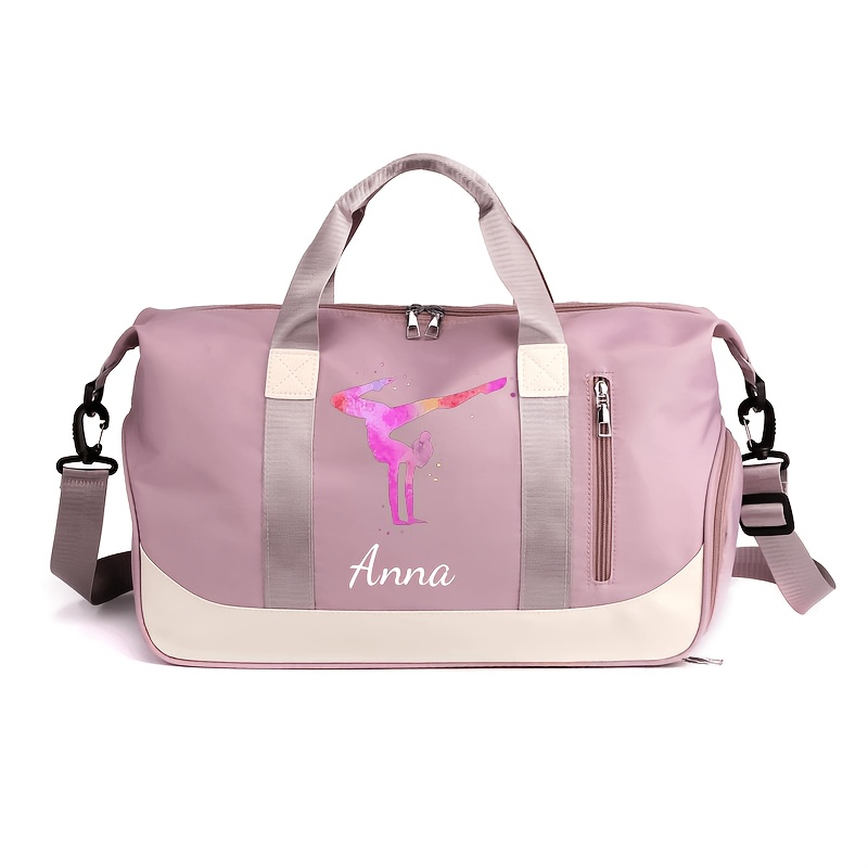 TEMU A Versatile Travel Bag With A Customizable Design, Showcasing A Dance Figure Print. It Offers Ample Space, Distinct Compartments For Dry And Wet