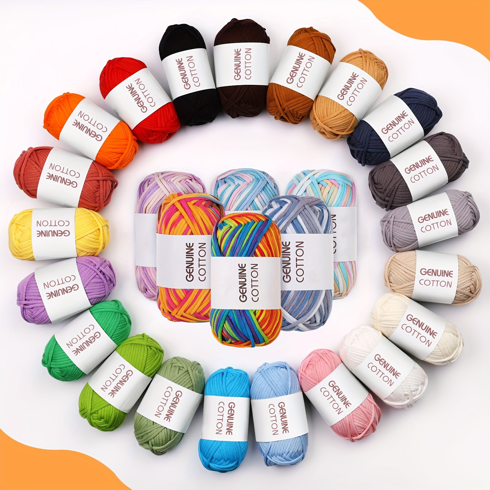 

Beginner-friendly Crochet Yarn - Soft, Skin-friendly Cotton Blend (68% Cotton, 32% Nylon), Easy Stitch Visibility, 50g Roll - Perfect For Diy Projects, Available In Multiple Colors