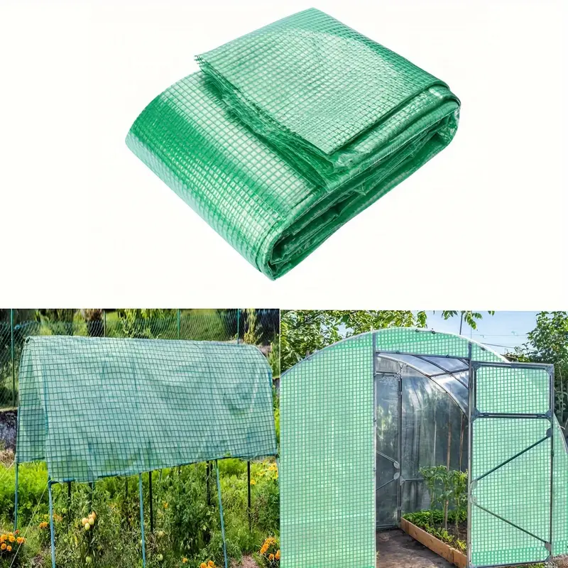 *. Grüne, durchsichtige Plane, strapazierfähige wasserdichte Kunststoffplane für Gewächshaus, wasserdichte, winddichte, UV-beständige Kunststoffabdeckung für Garten, Landwirtschaft, Baumschule
