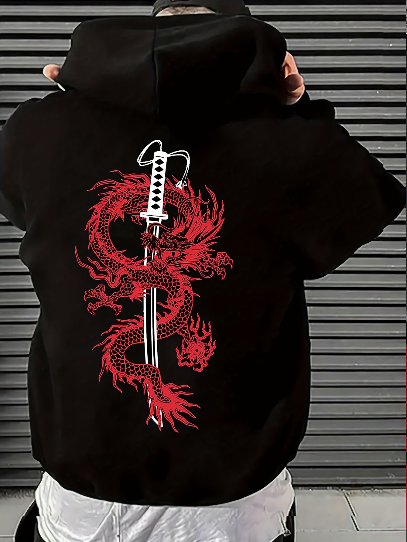 herren japan inspirierte steampunk drachen hoodie bequemer Temu