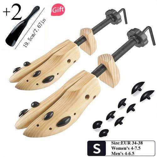 4pcs set 2 shoe stretchers suitable for using with simultaneously shoe extender shoe seam protector mens and womens tree wooden shoe stand boot expander effective solution to the problem of too small shoes