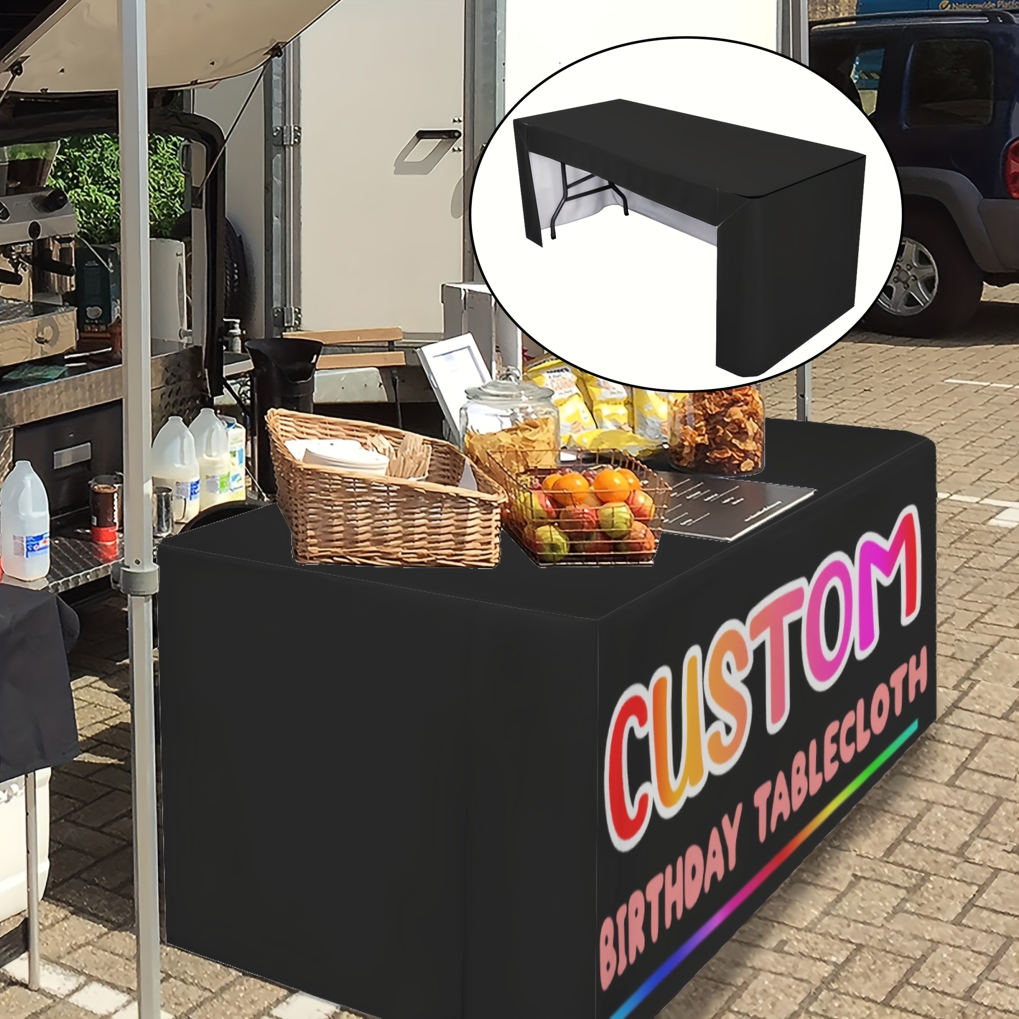 TEMU Custom Photo Tablecloths; Personalized Image Uploads; Custom Text; Exclusive Logo Design; Rectangular Tablecloths; ; Suitable For Restaurants,
