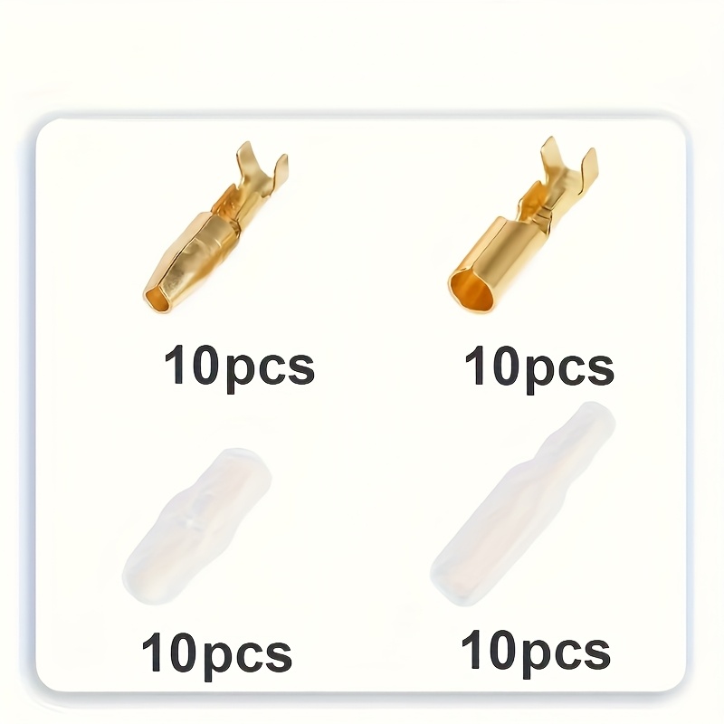TEMU 40/120/200pcs 4.0 Terminal Car Electrical Wire Connector Diameter 4mm Pin Female Male Suit Sheath Cold Press Terminal