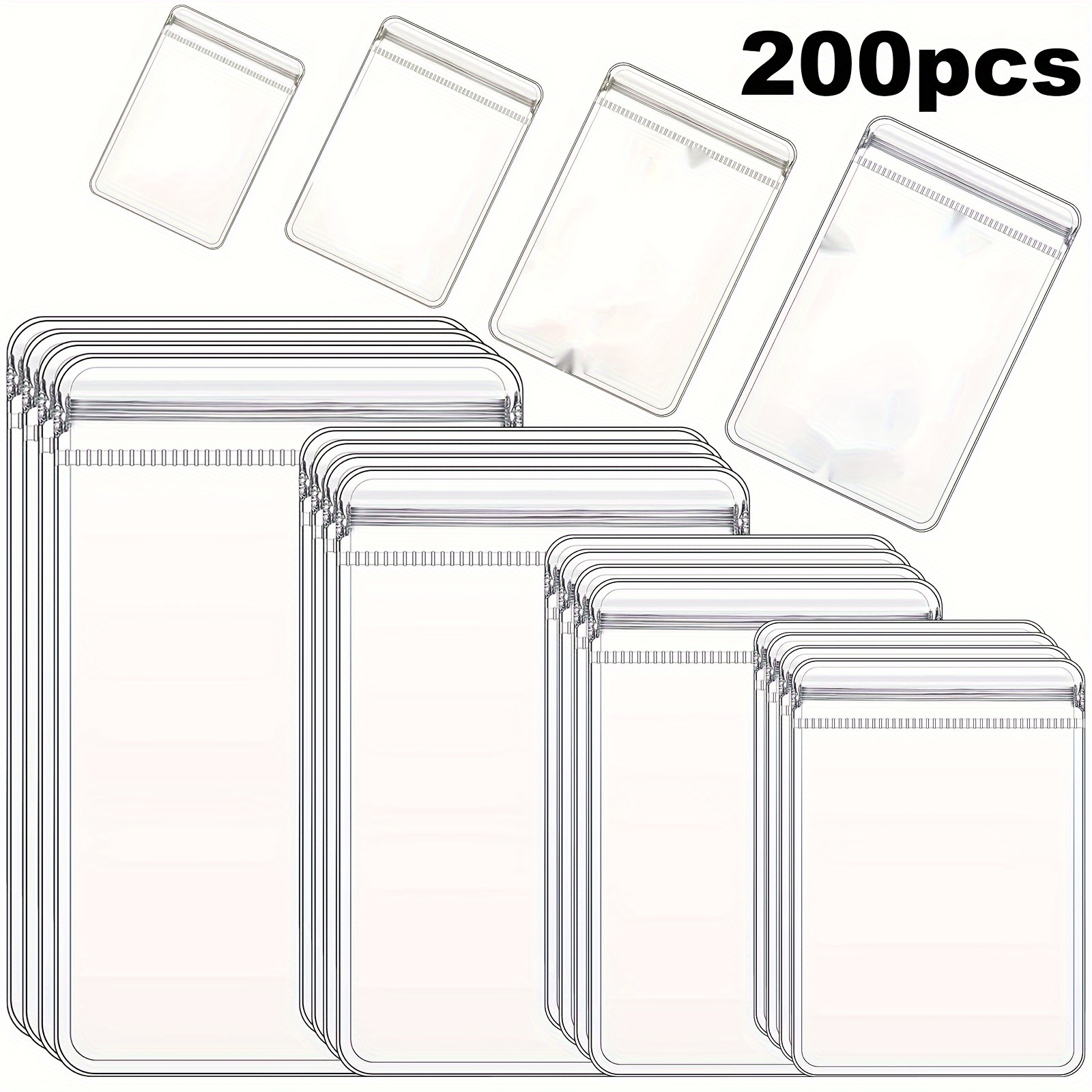 

200pcs Clear Plastic Jewelry Bags - Self-sealing, Reusable Pvc Pouches For Rings, Earrings & Necklaces Storage (mixed Sizes)