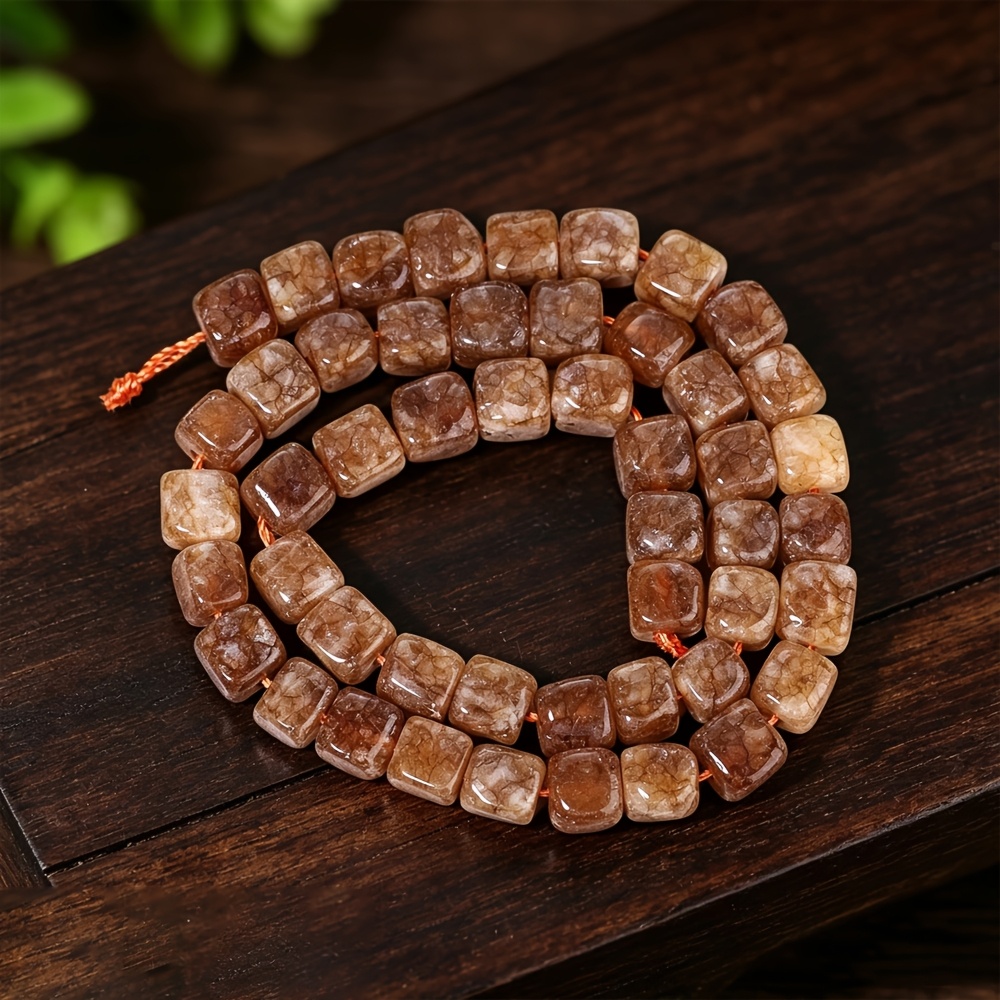 TEMU 5a Grade Natural Yellow Jasper Crystal Square Stone Beads, Very Suitable For Making Jewelry And Crafts, Can Be Used For Making Bracelets,