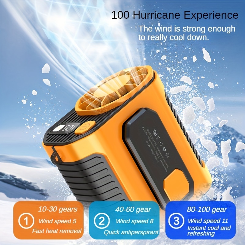 

5000mah Portable Usb Charging Fan With Power Bank & Flashlight - High-wind, 10- Adjustable, Quick Antiperspirant, Instant Cooling, , Ideal For Indoor & Outdoor Use