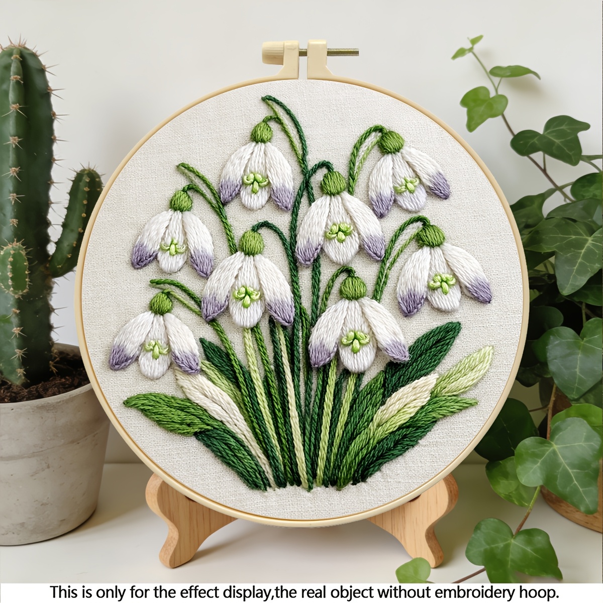 TEMU 1 Set Of Printed Embroidery Kit Material Package, Beginner-friendly Snowdrop Pattern, Handmade Embroidery Kit, Suitable For Embroidery
