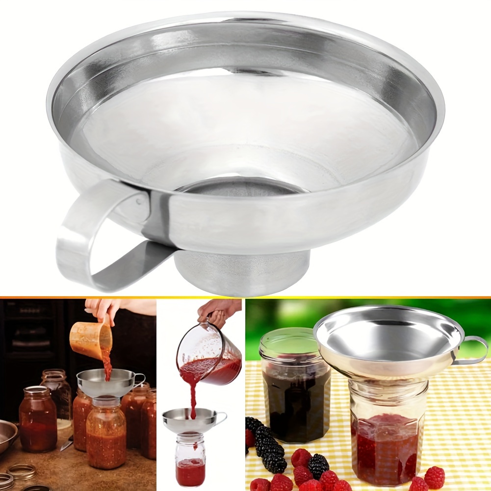 

Stainless Steel Funnel For Canning, Salad Dressing & More - Easy Clean, Food Grade Kitchen Gadget With 2 Sizes