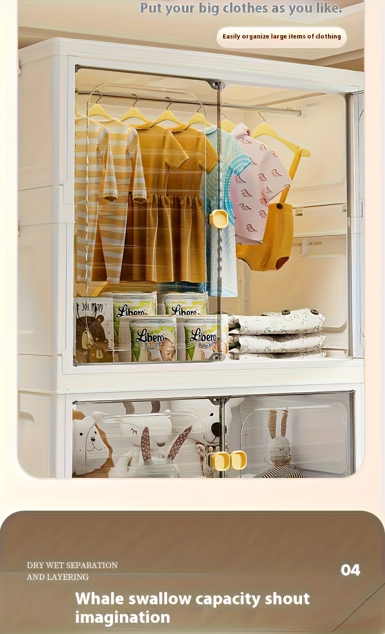 armario almacenamiento plegable resistencia organizador - Temu Mexico, image size:790x1300