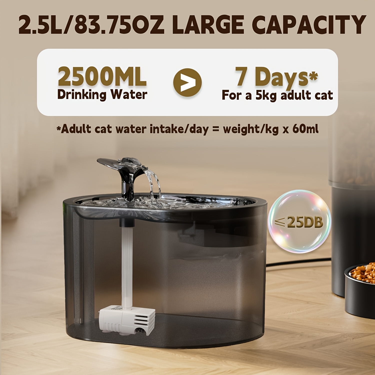 3l large capacity wi fi remote automatic cat feeder 2 5l wireless automatic dog drinking   with filter quiet   feeder and   system Product details 2