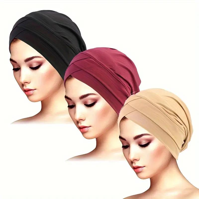 Women's Stretchy Turban Hat – Cotton Blend Head Wrap For Chemo, Muslim Hijab, Casual Style