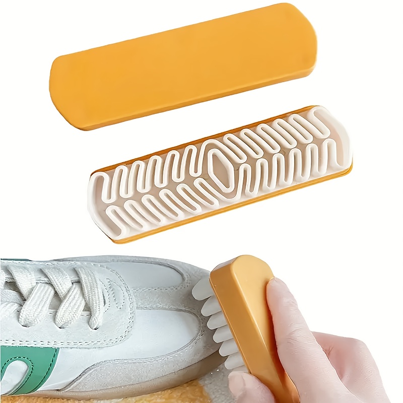 

1pc Rubber Shoe Brush - Suede & Nubuck Cleaner With Ergonomic Plastic Handle, Effective Twist- For Gentle ,